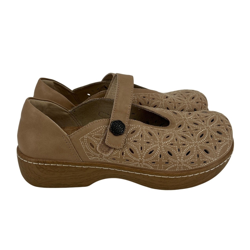 Alegria Opheliah Shoes Leather Laser Cut Floral Mary Janes 38